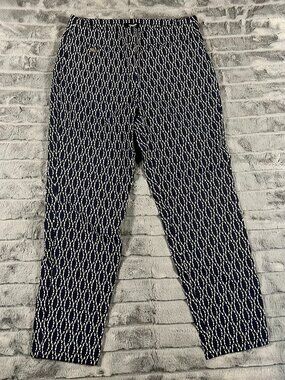 Premise Spanx Dress Pant Black/White Unique Pattern Cropped Size Large